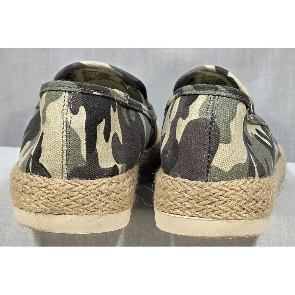 Esprit Womens Camo Slip On Sneakers Espadrille Jute Platform‎ Shoes Size 7